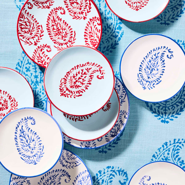Peter Dunham + Hudson Grace Blue Kashmir Paisley Printed Tablecloth