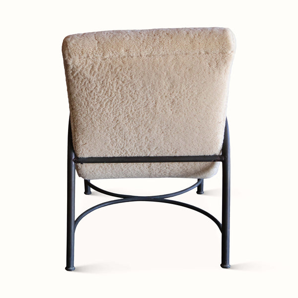 Bronze and Sheepskin Armchair by Robert Lewis