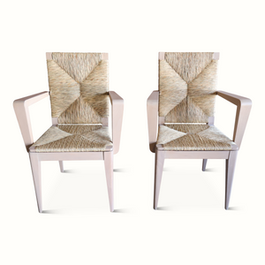 Pair of 1940s French Rush Armchairs