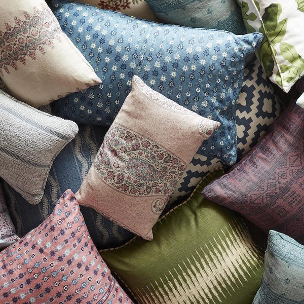 Peter Dunham Textiles Outdoor Asha in Indigo/White Pillow